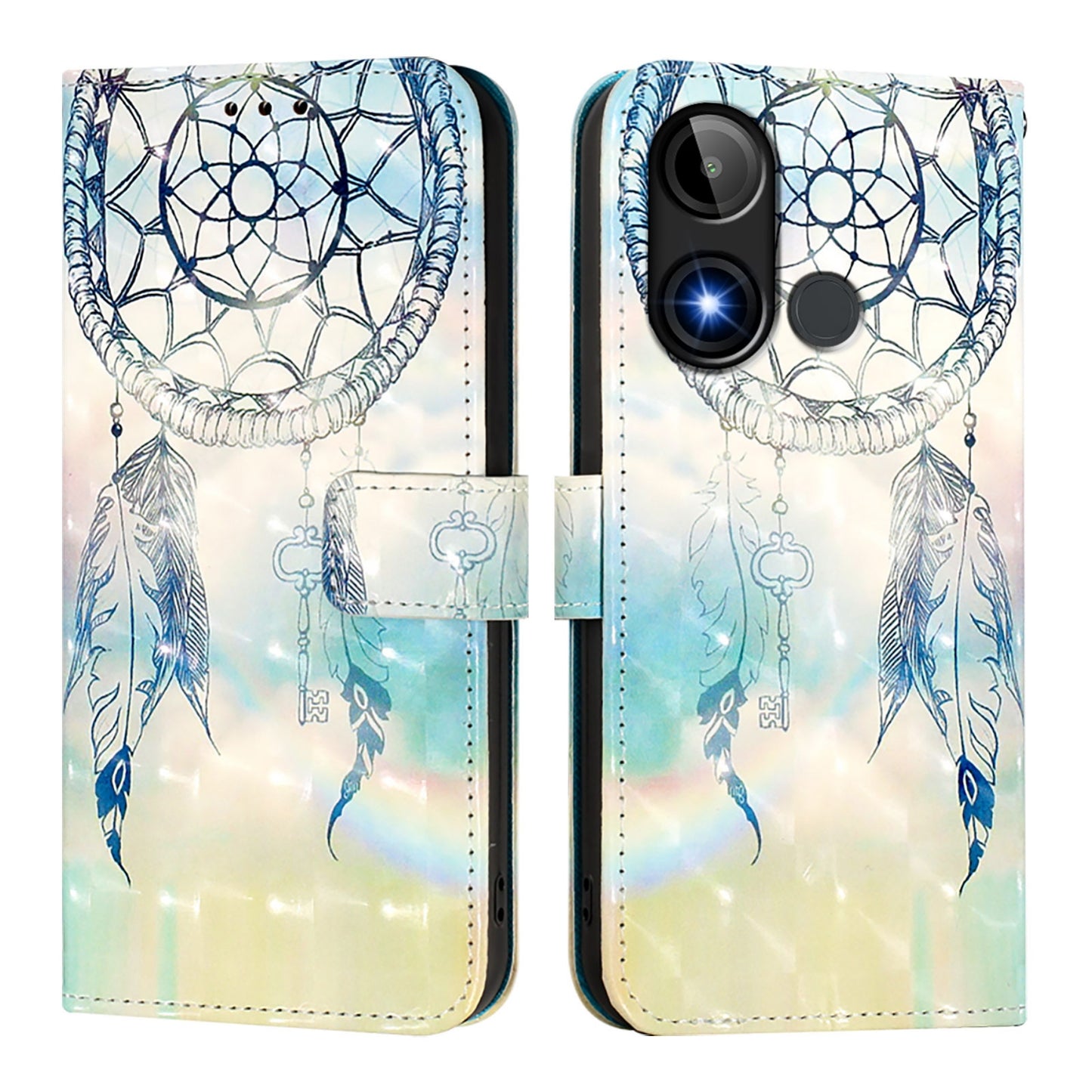 BLU C9 Leather Flip Phone Case with 3D Painted Design, Card Holder, Wallet & Stand Function - Durable Protection & Easy Access