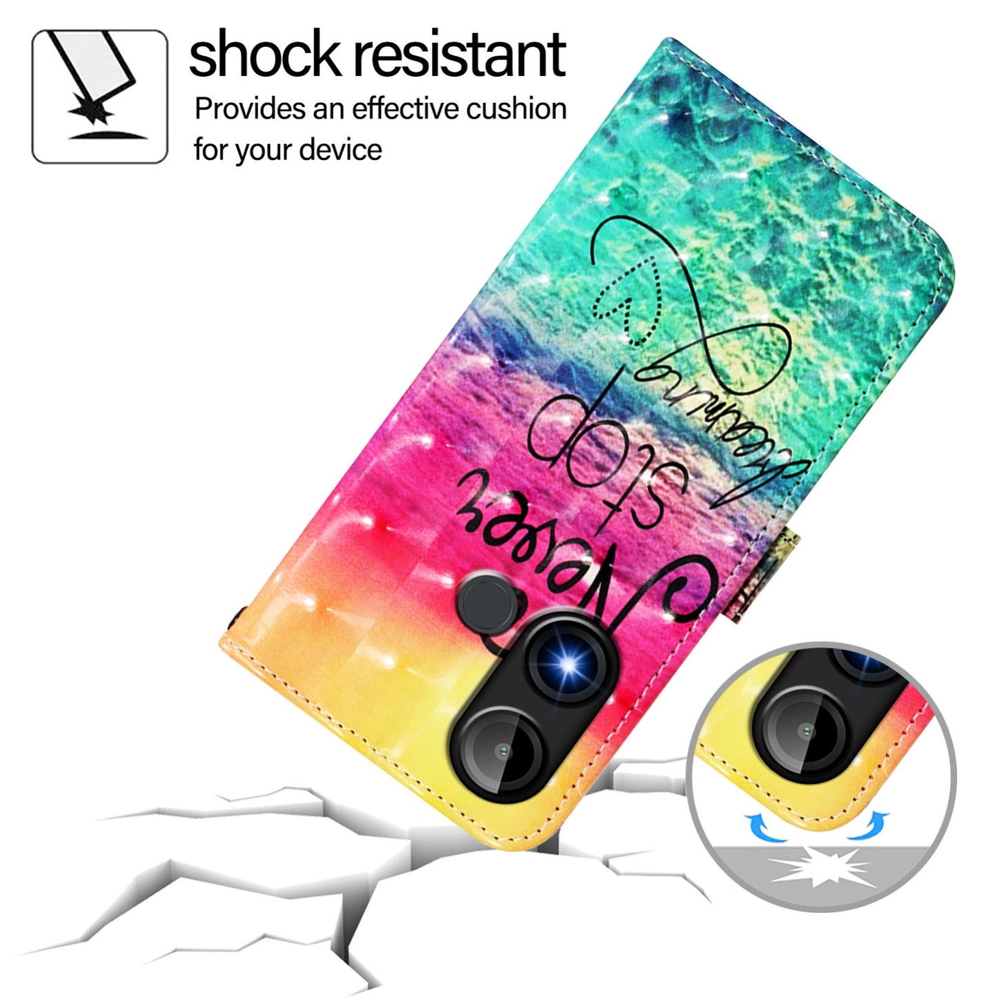 BLU C9 Leather Flip Phone Case with 3D Painted Design, Card Holder, Wallet & Stand Function - Durable Protection & Easy Access
