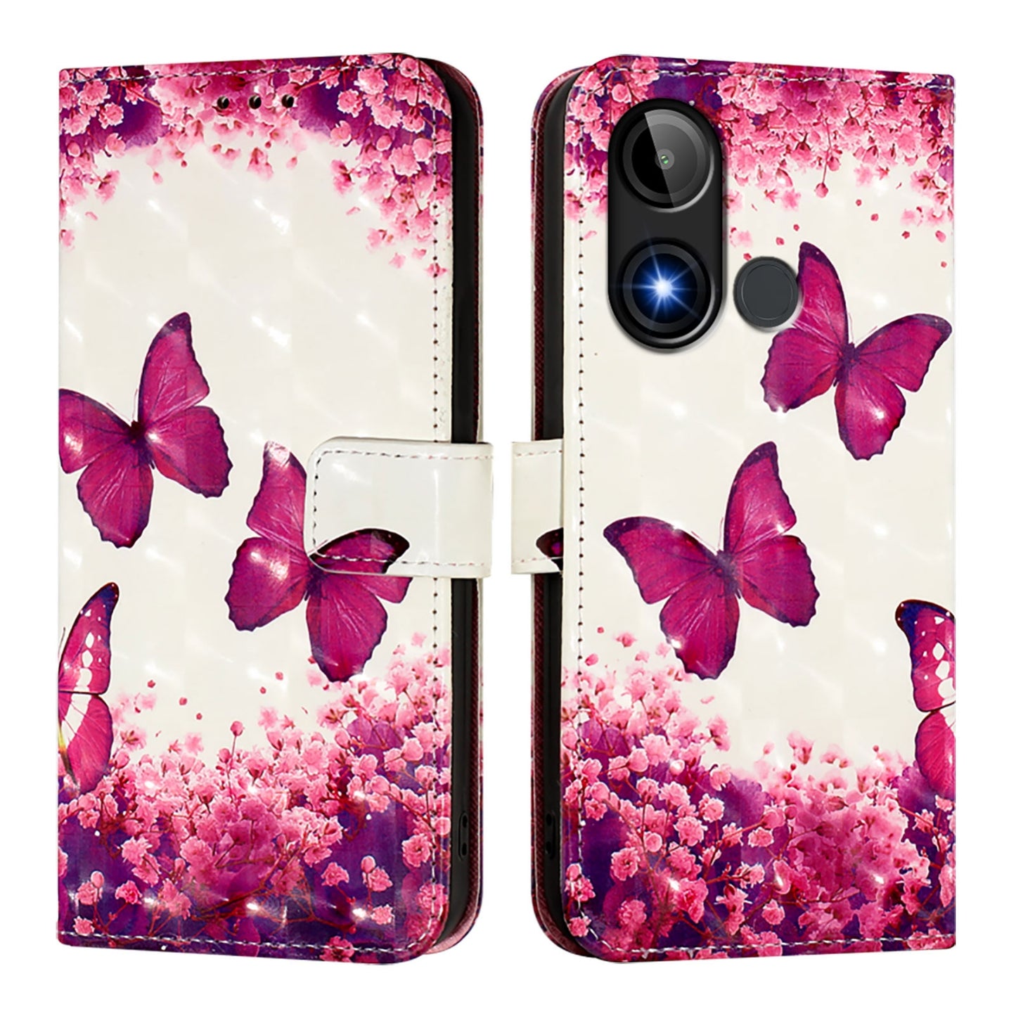 BLU C9 Leather Flip Phone Case with 3D Painted Design, Card Holder, Wallet & Stand Function - Durable Protection & Easy Access