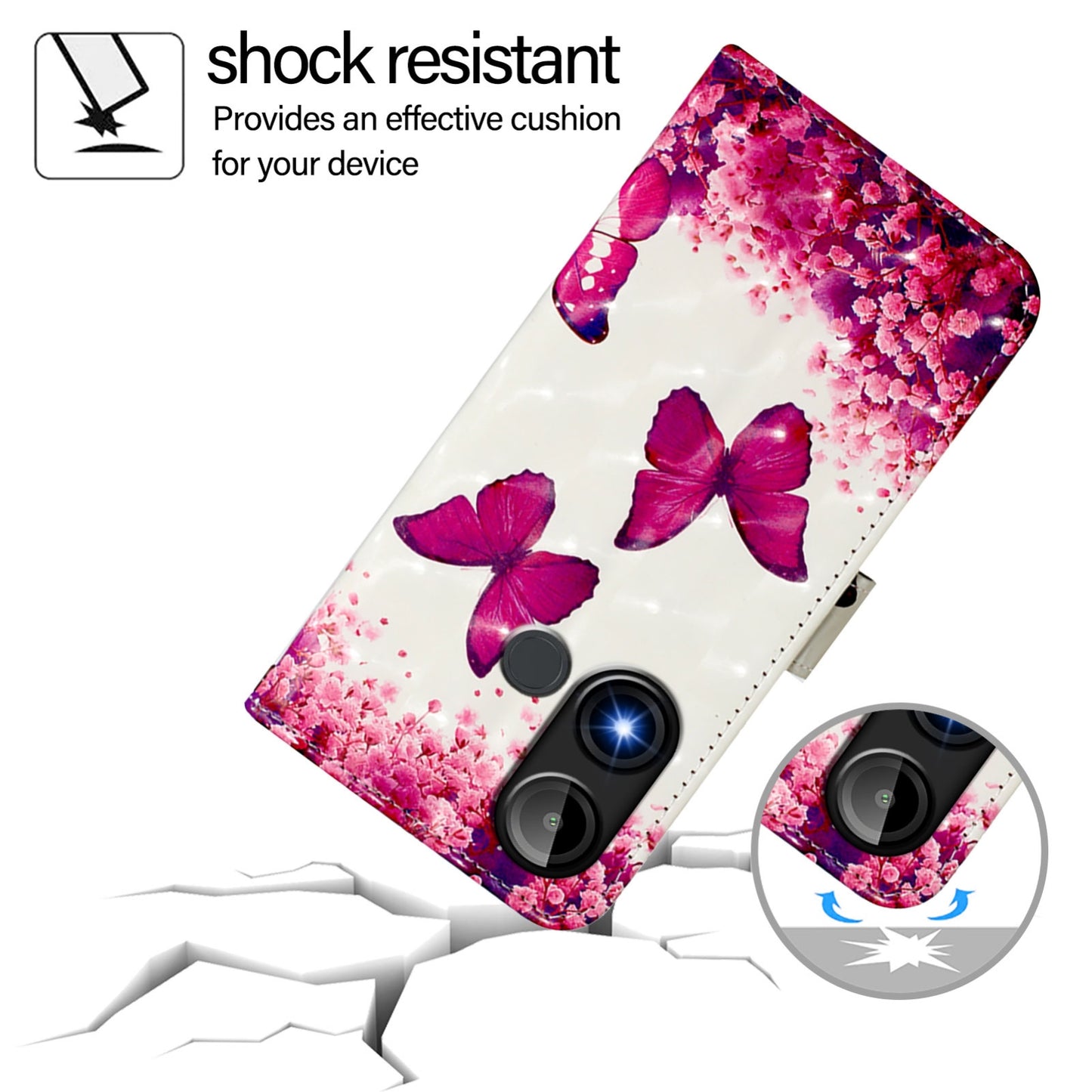 BLU C9 Leather Flip Phone Case with 3D Painted Design, Card Holder, Wallet & Stand Function - Durable Protection & Easy Access
