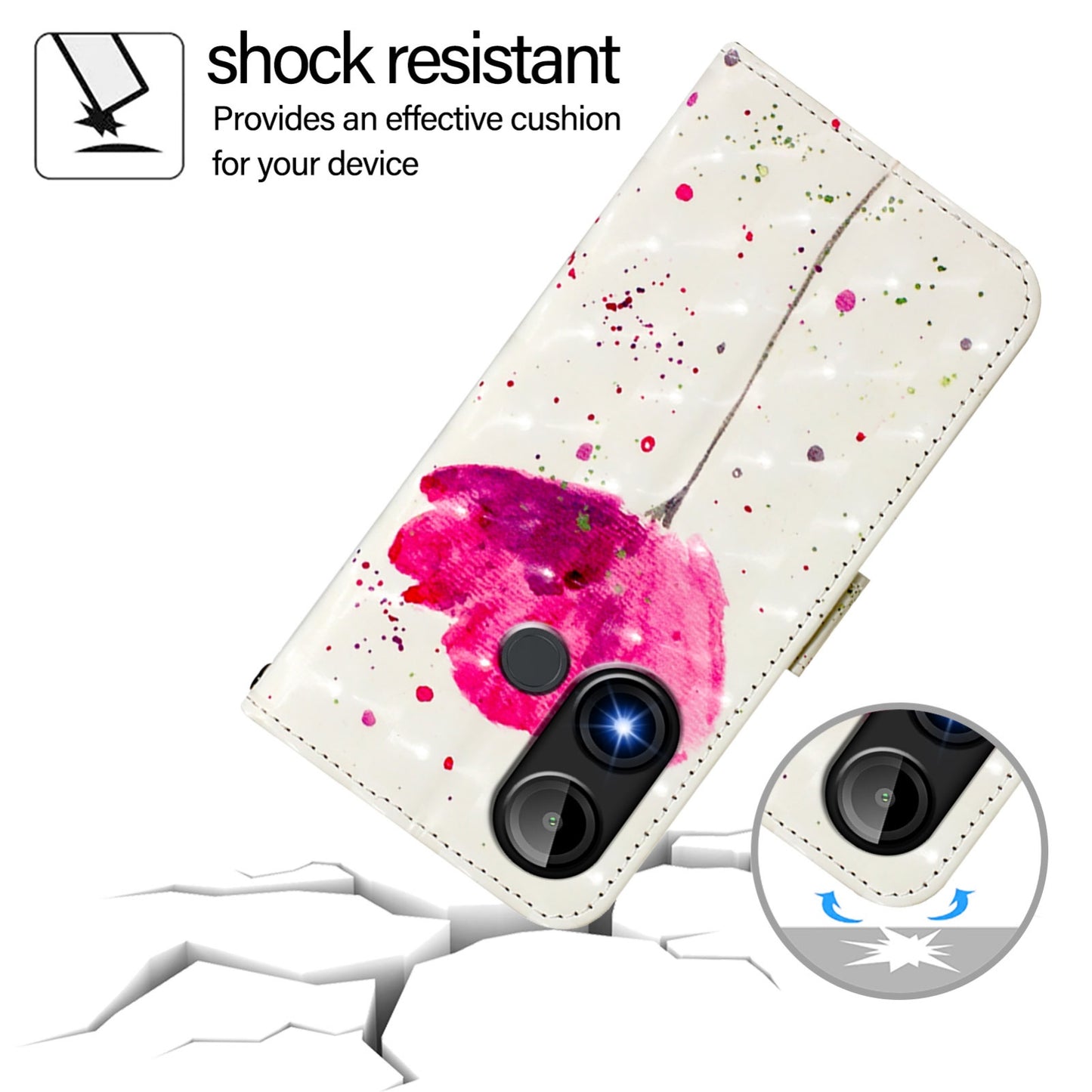 BLU C9 Leather Flip Phone Case with 3D Painted Design, Card Holder, Wallet & Stand Function - Durable Protection & Easy Access