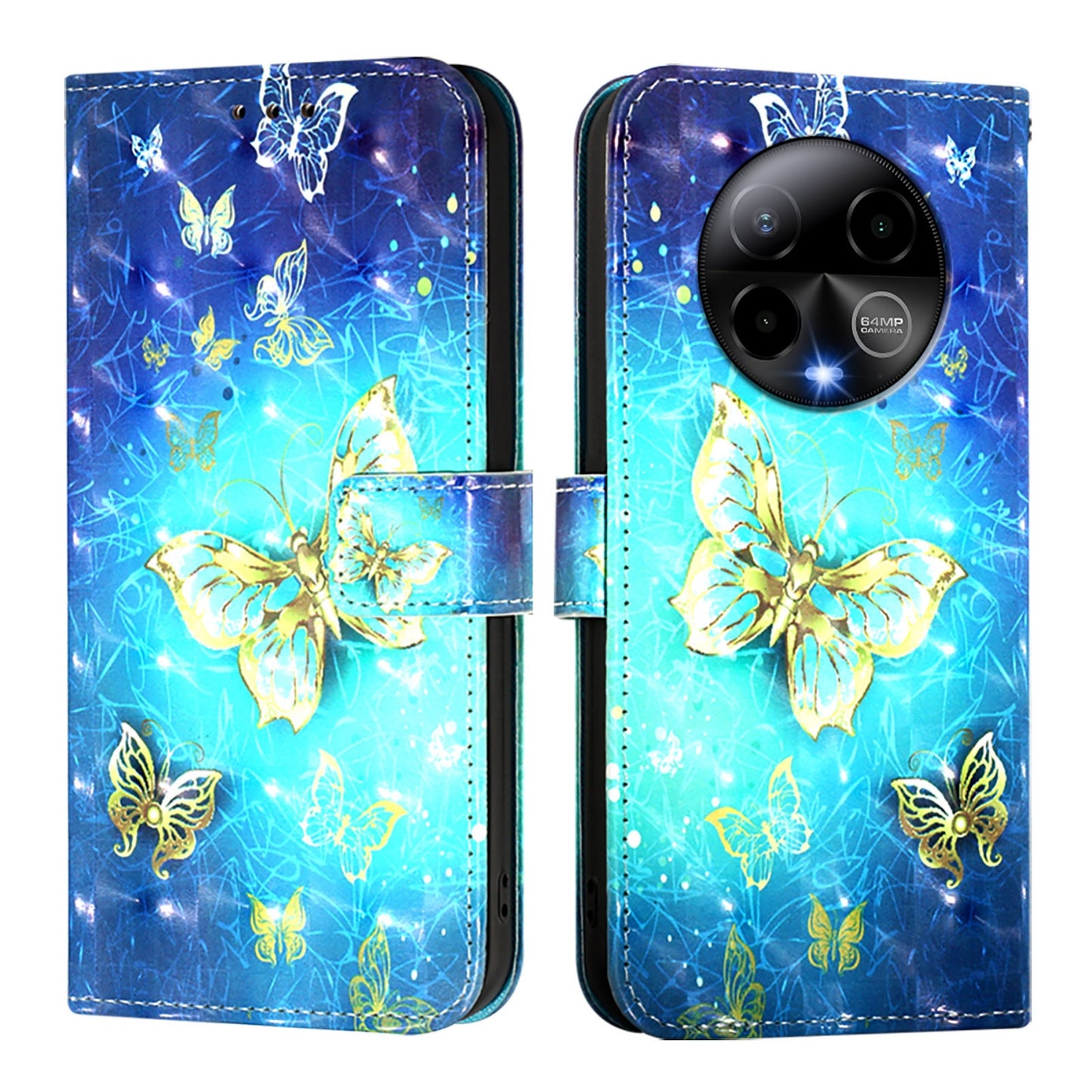 BLU Bold K50 Leather Flip Phone Case with 3D Painted Design, Card Holder, Wallet & Stand Function - Durable Protection & Easy Access