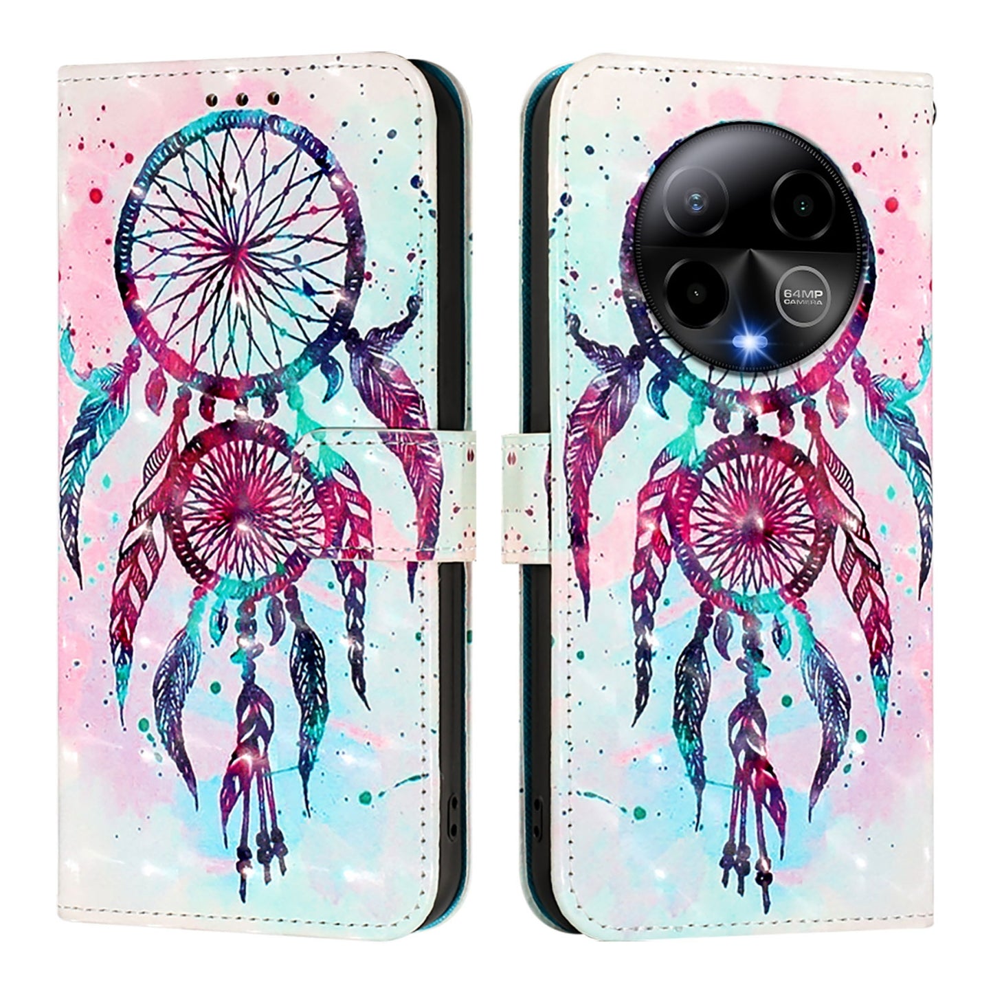 BLU Bold K50 Leather Flip Phone Case with 3D Painted Design, Card Holder, Wallet & Stand Function - Durable Protection & Easy Access