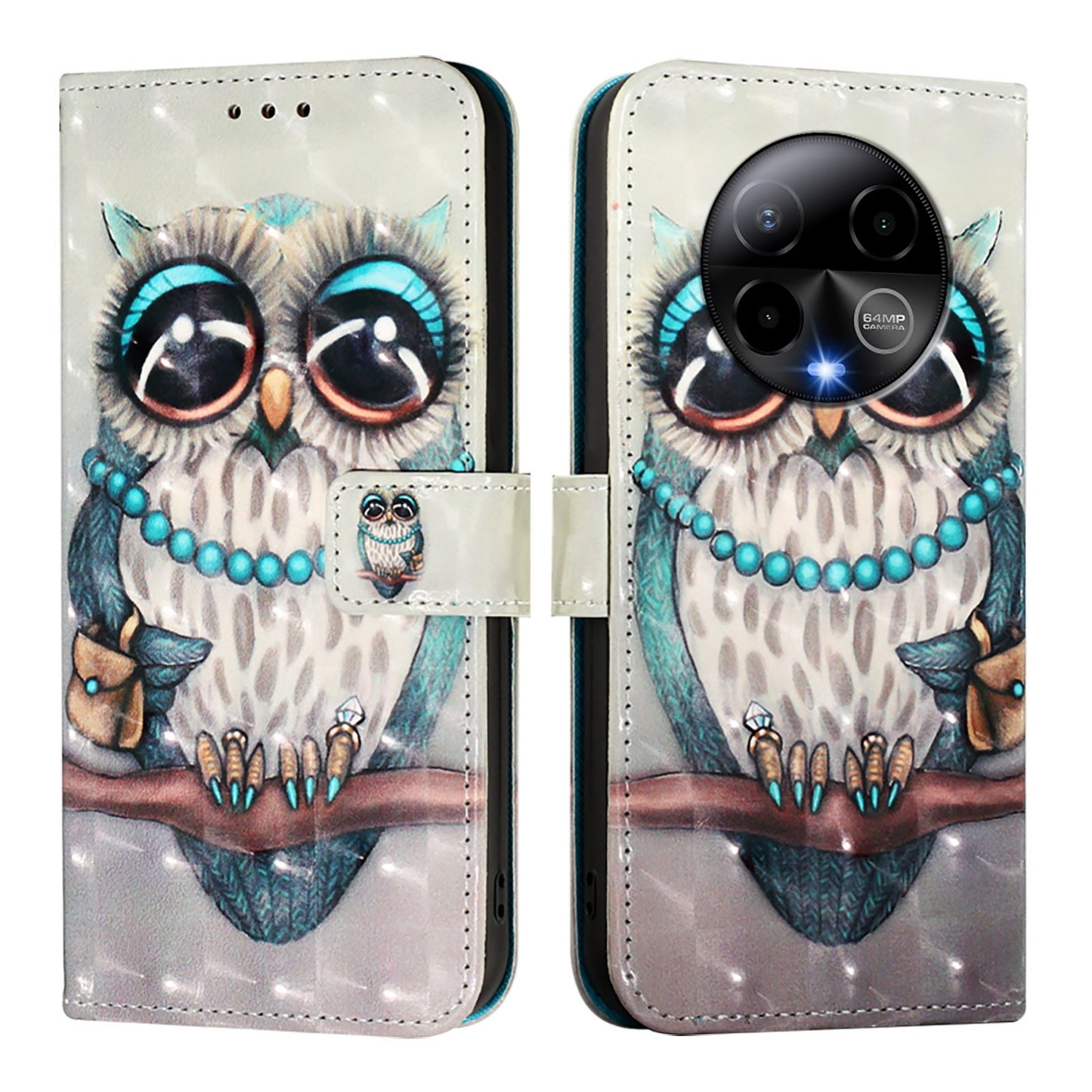 BLU Bold K50 Leather Flip Phone Case with 3D Painted Design, Card Holder, Wallet & Stand Function - Durable Protection & Easy Access