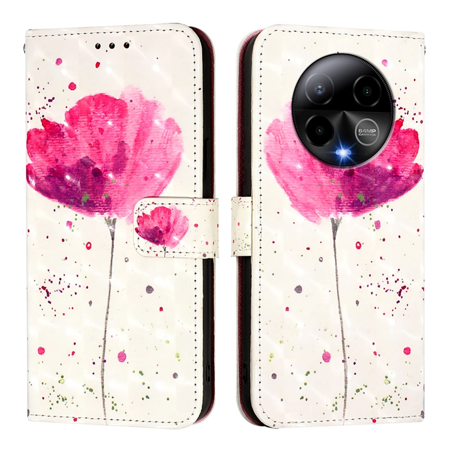 BLU Bold K50 Leather Flip Phone Case with 3D Painted Design, Card Holder, Wallet & Stand Function - Durable Protection & Easy Access