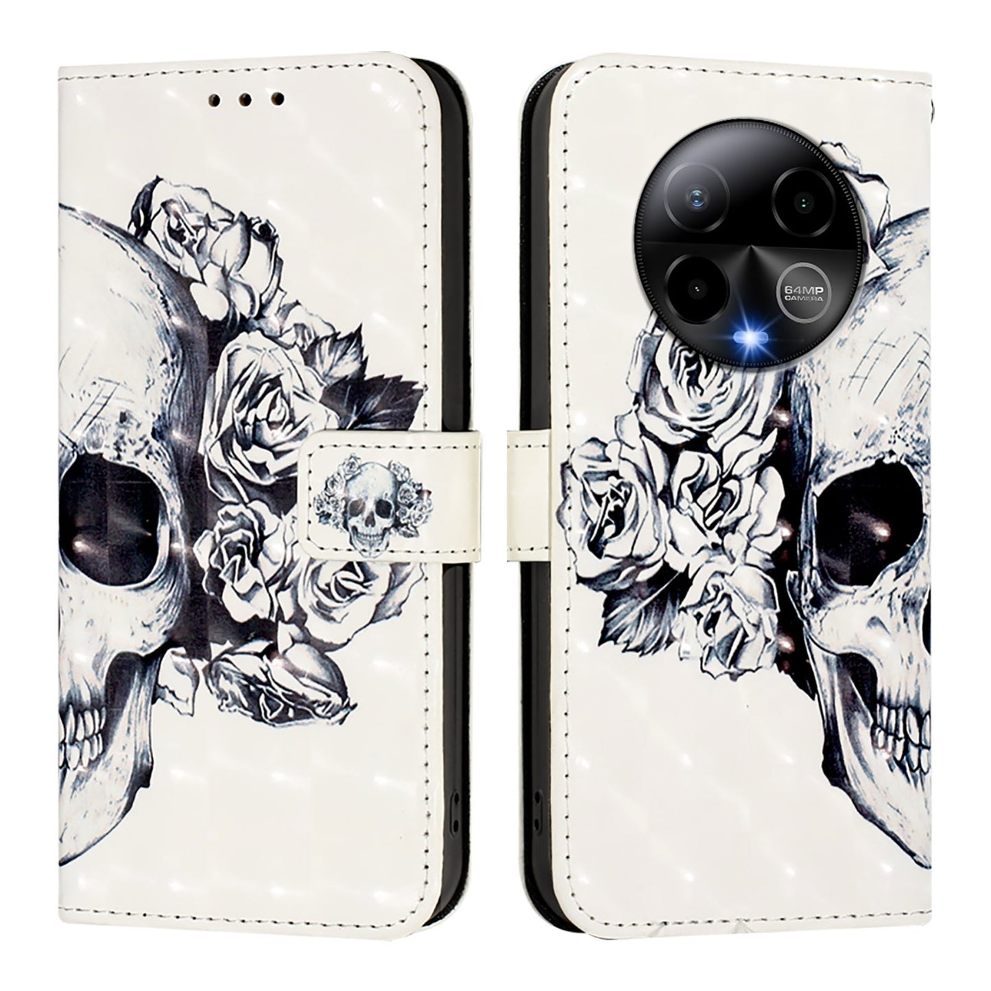 BLU Bold K50 Leather Flip Phone Case with 3D Painted Design, Card Holder, Wallet & Stand Function - Durable Protection & Easy Access