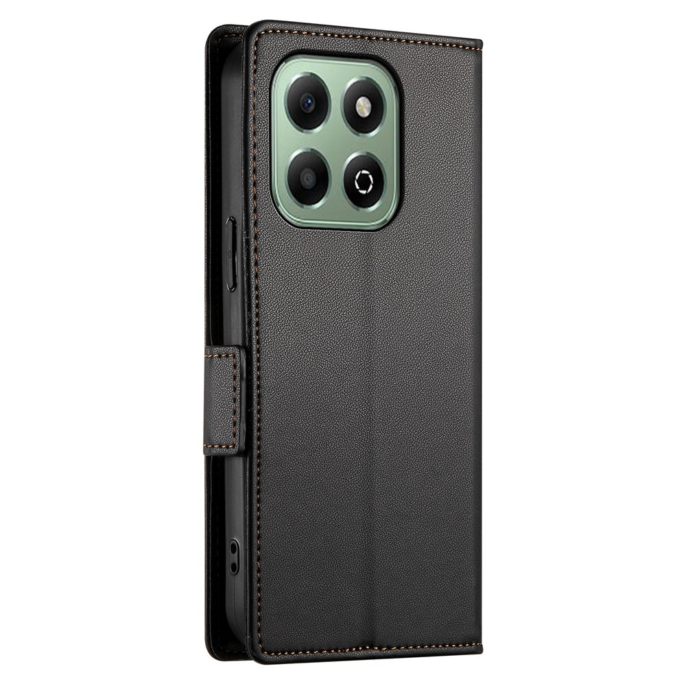 Honor X6b Magnetic Leather Wallet Case with Card Slots, Stand Function & Full Protection