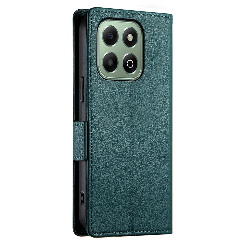 Honor X6b Magnetic Leather Wallet Case with Card Slots, Stand Function & Full Protection