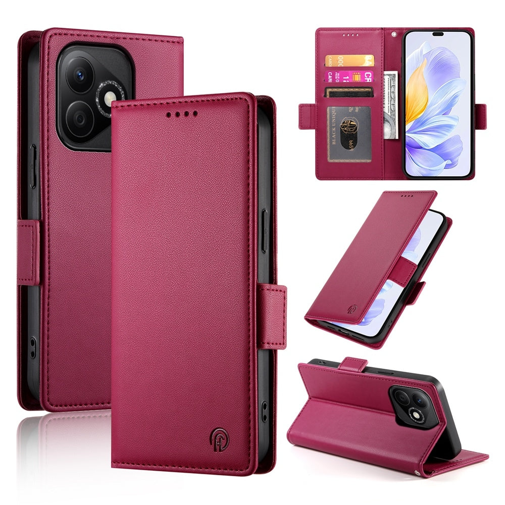 Honor X60i Magnetic Leather Wallet Case with Card Slots, Stand Function & Full Protection