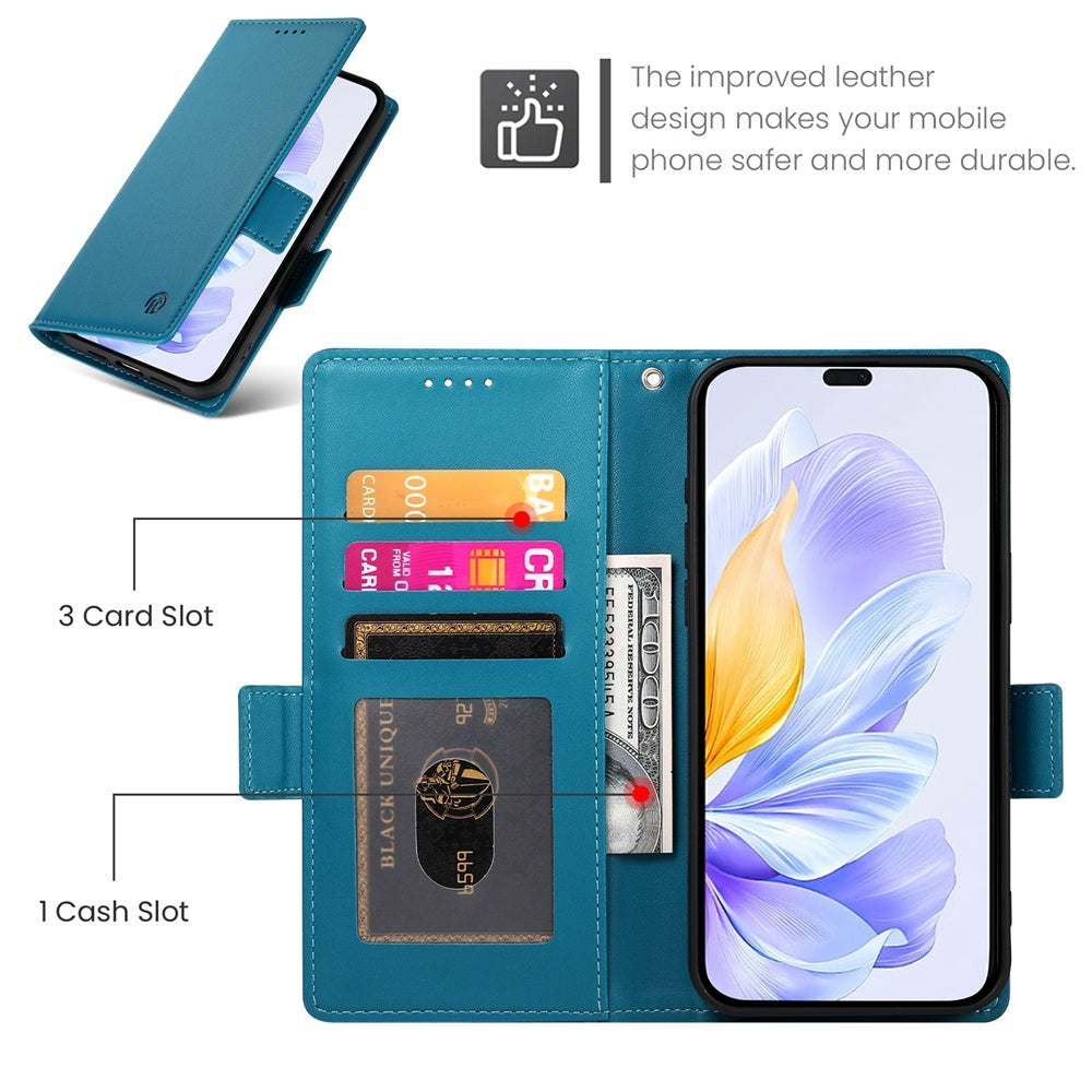 Honor X60i Magnetic Leather Wallet Case with Card Slots, Stand Function & Full Protection