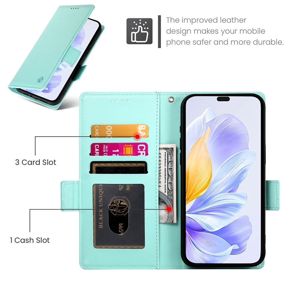 Honor X60i Magnetic Leather Wallet Case with Card Slots, Stand Function & Full Protection