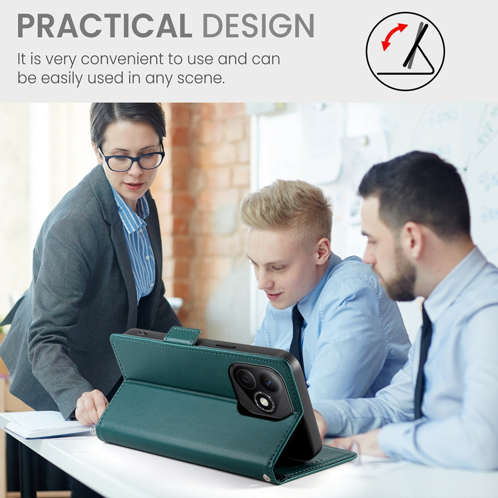 Honor X60i Magnetic Leather Wallet Case with Card Slots, Stand Function & Full Protection