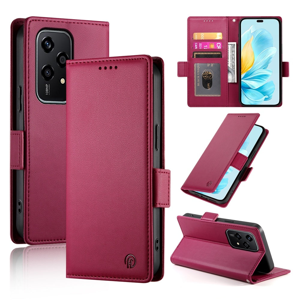 Honor 200 Lite Magnetic Leather Wallet Case with Card Slots, Stand Function & Full Protection