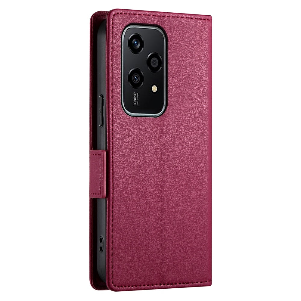 Honor 200 Lite Magnetic Leather Wallet Case with Card Slots, Stand Function & Full Protection