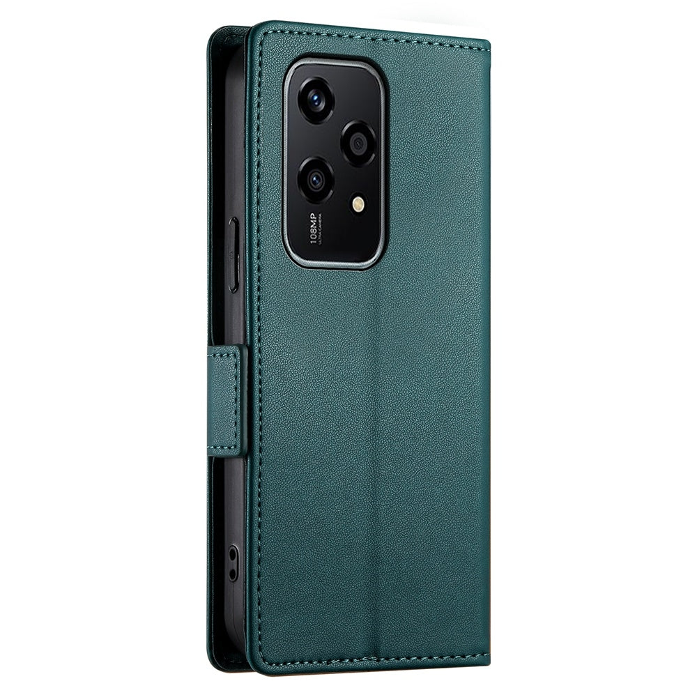 Honor 200 Lite Magnetic Leather Wallet Case with Card Slots, Stand Function & Full Protection