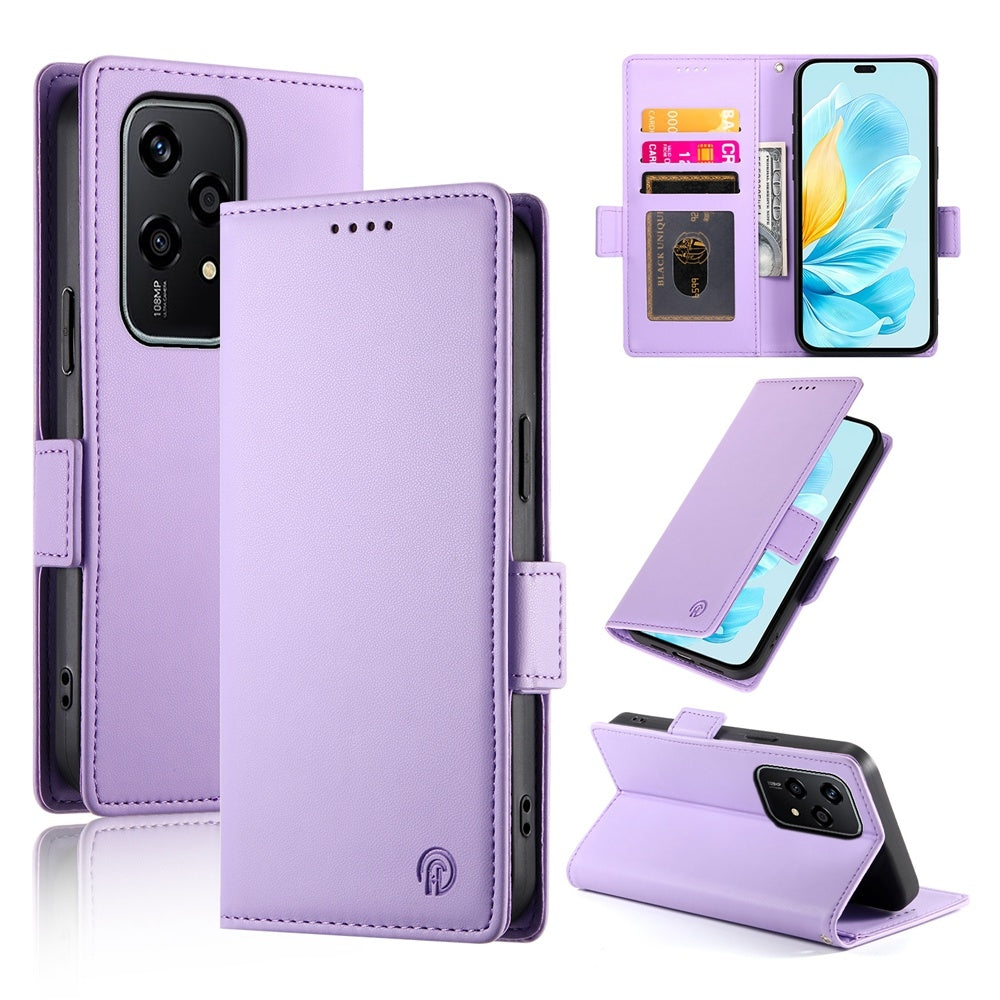 Honor 200 Lite Magnetic Leather Wallet Case with Card Slots, Stand Function & Full Protection