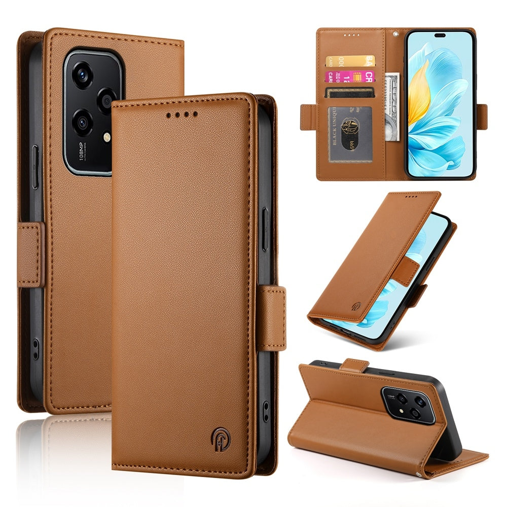 Honor 200 Lite Magnetic Leather Wallet Case with Card Slots, Stand Function & Full Protection