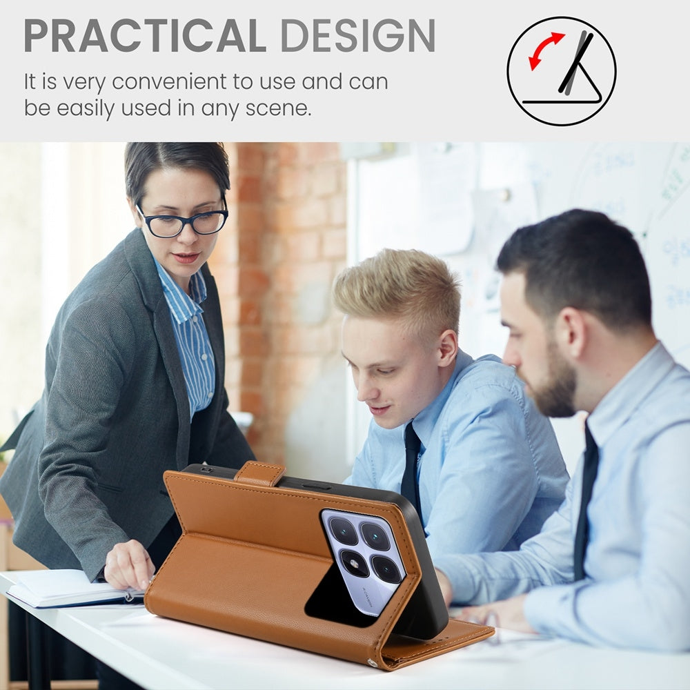 Redmi K70 Ultra Magnetic Leather Wallet Case with Card Slots, Stand Function & Full Protection