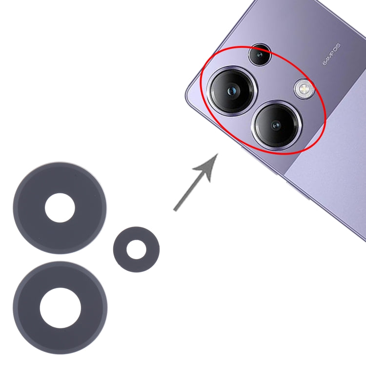 Replacement Back Camera Lens for Xiaomi Poco M6 Pro 4G - 10pcs, Perfect Fit, Quality Checked