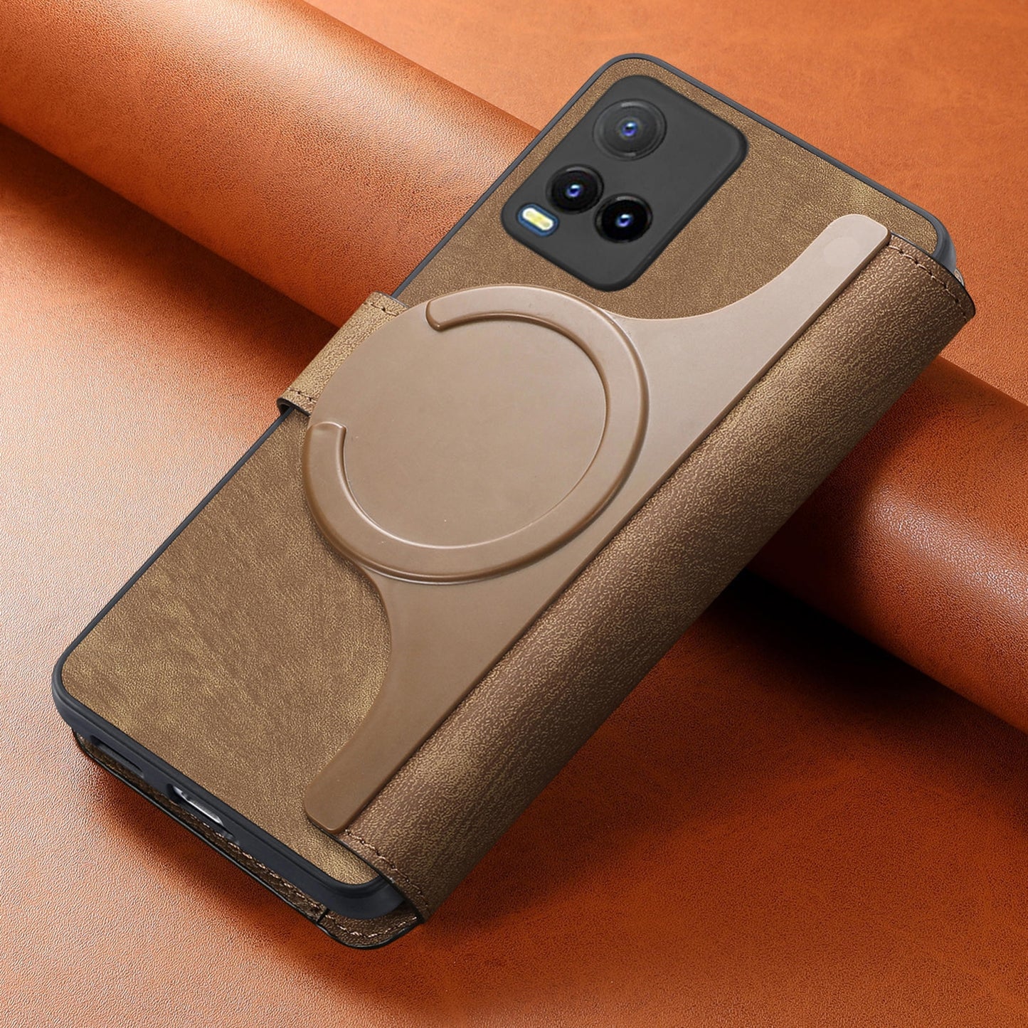 For vivo Y3T Retro Leather Phone Case with Enhanced MagSafe Wireless Charging, RFID Anti-theft Protection, Kickstand & Magnetic Lock Wallet Cover