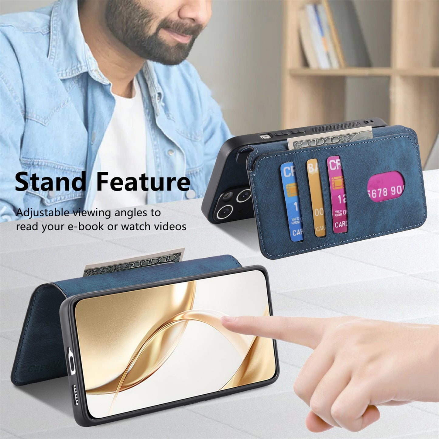 Honor 200 Retro Leather Phone Case with Enhanced MagSafe Wireless Charging, RFID Anti-theft Protection, Kickstand & Magnetic Lock Wallet Cover