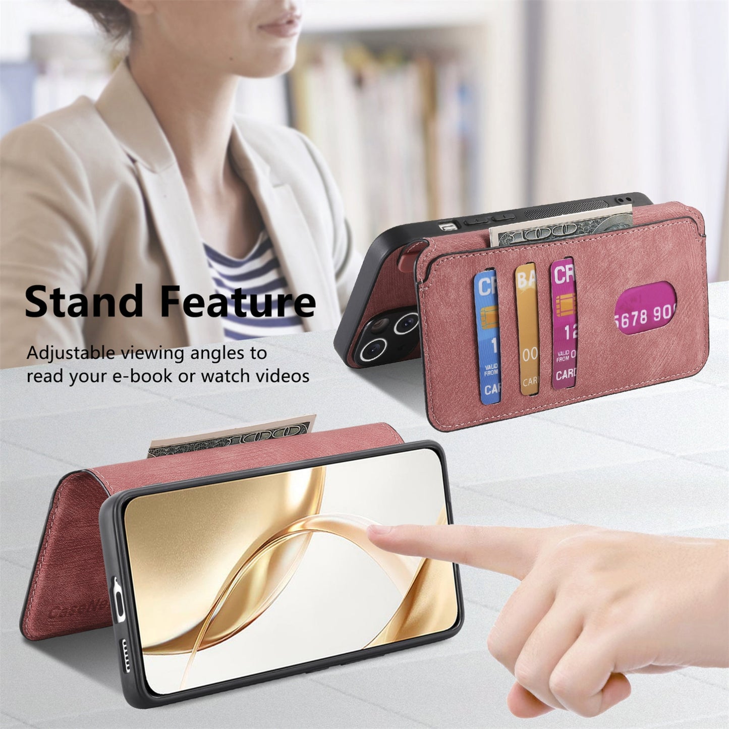 Honor 200 Retro Leather Phone Case with Enhanced MagSafe Wireless Charging, RFID Anti-theft Protection, Kickstand & Magnetic Lock Wallet Cover