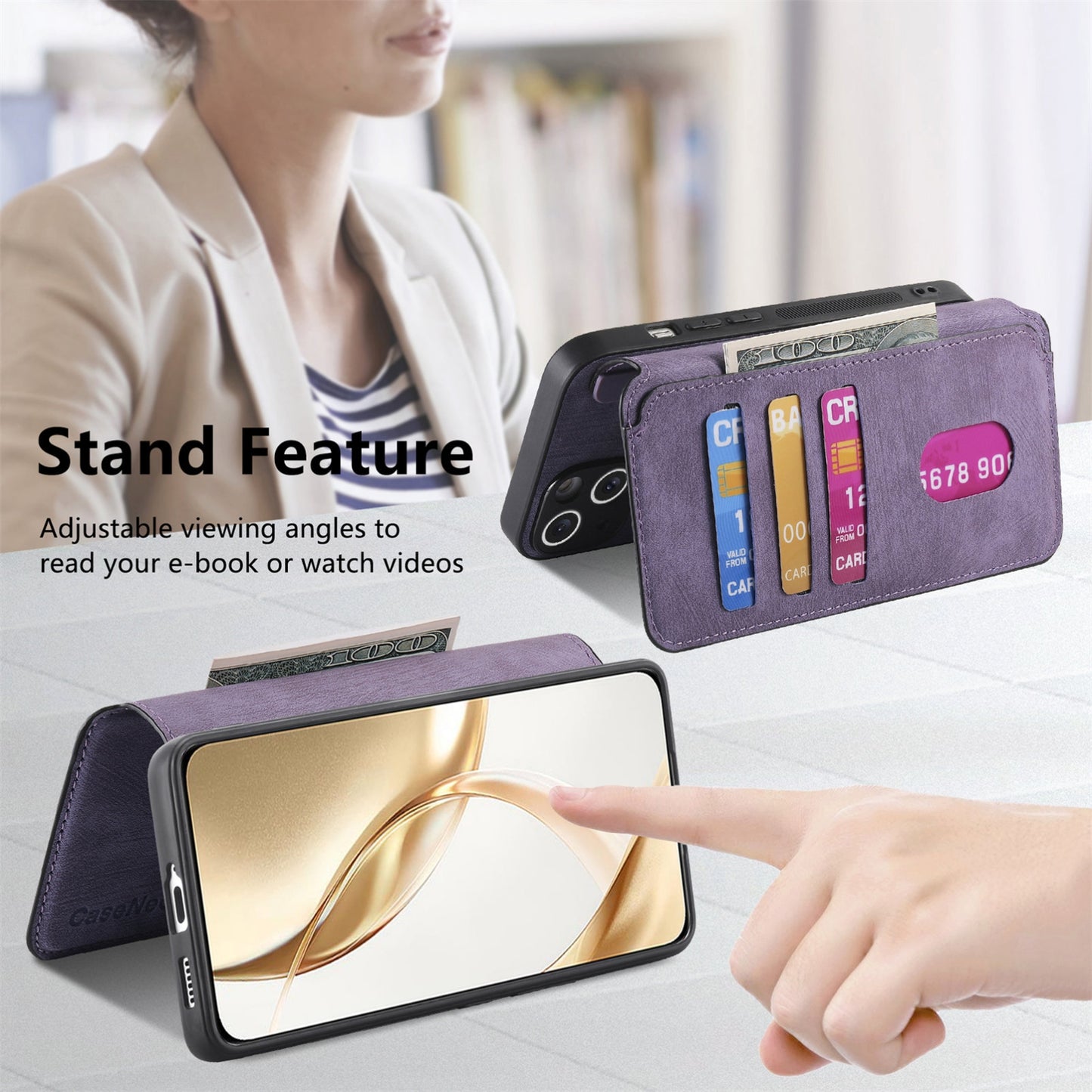 Honor 200 Retro Leather Phone Case with Enhanced MagSafe Wireless Charging, RFID Anti-theft Protection, Kickstand & Magnetic Lock Wallet Cover