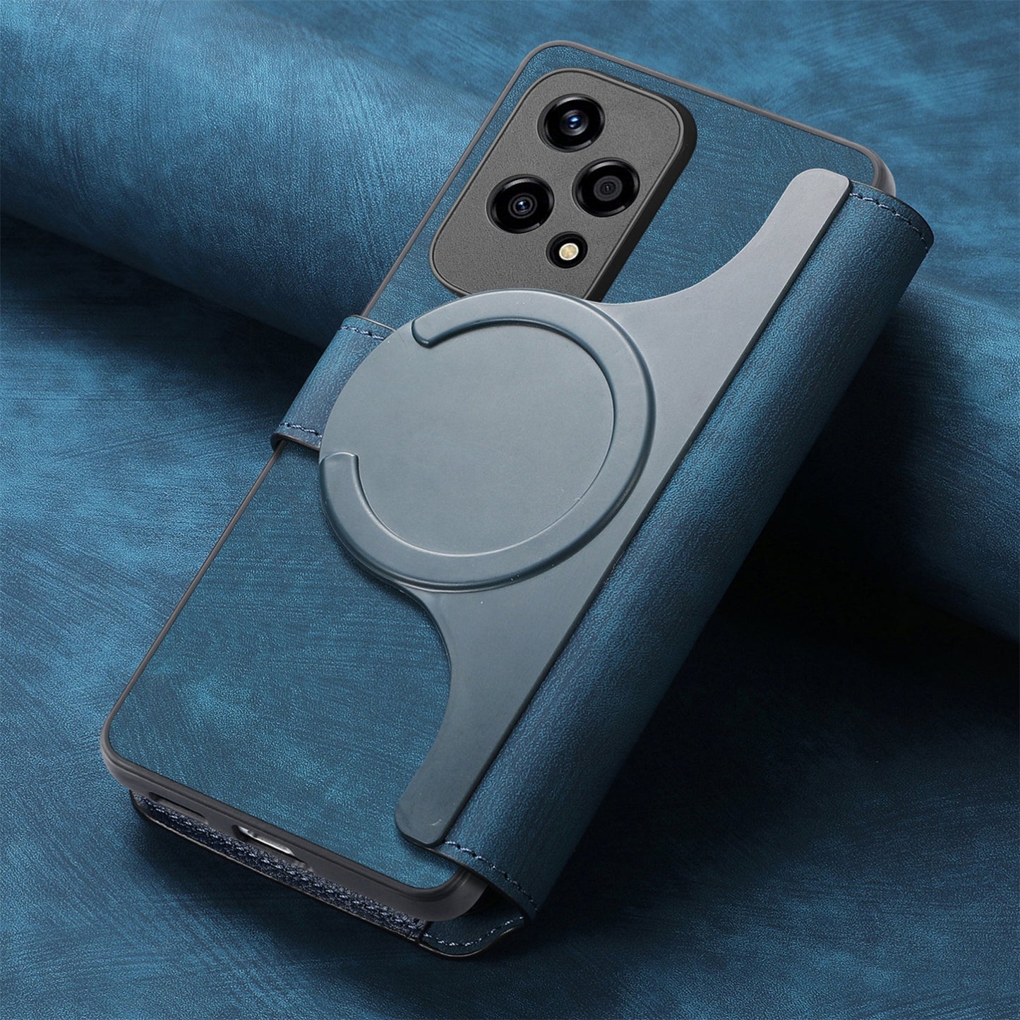 Honor 200 Lite Retro Leather Phone Case with Enhanced MagSafe Wireless Charging, RFID Anti-theft Protection, Kickstand & Magnetic Lock Wallet Cover