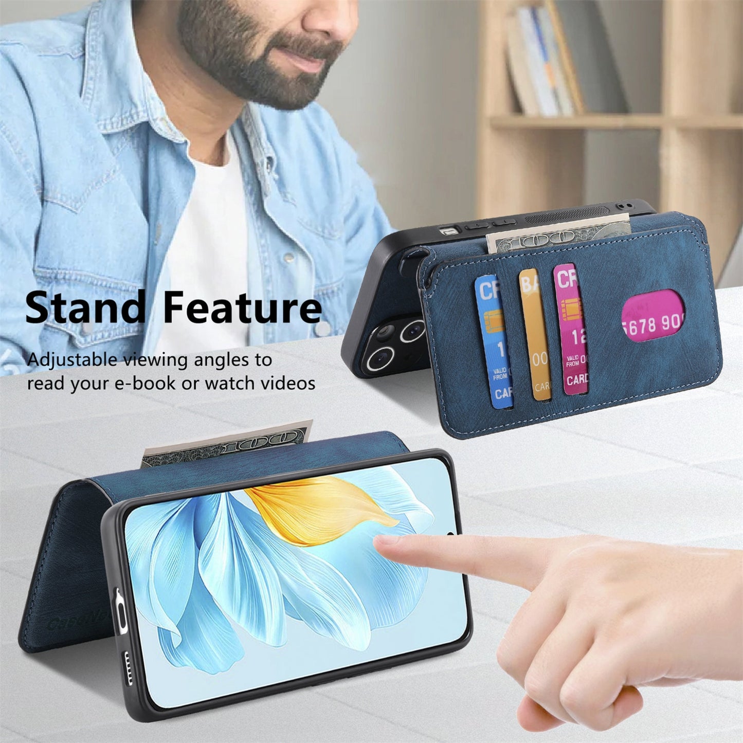 Honor 200 Lite Retro Leather Phone Case with Enhanced MagSafe Wireless Charging, RFID Anti-theft Protection, Kickstand & Magnetic Lock Wallet Cover