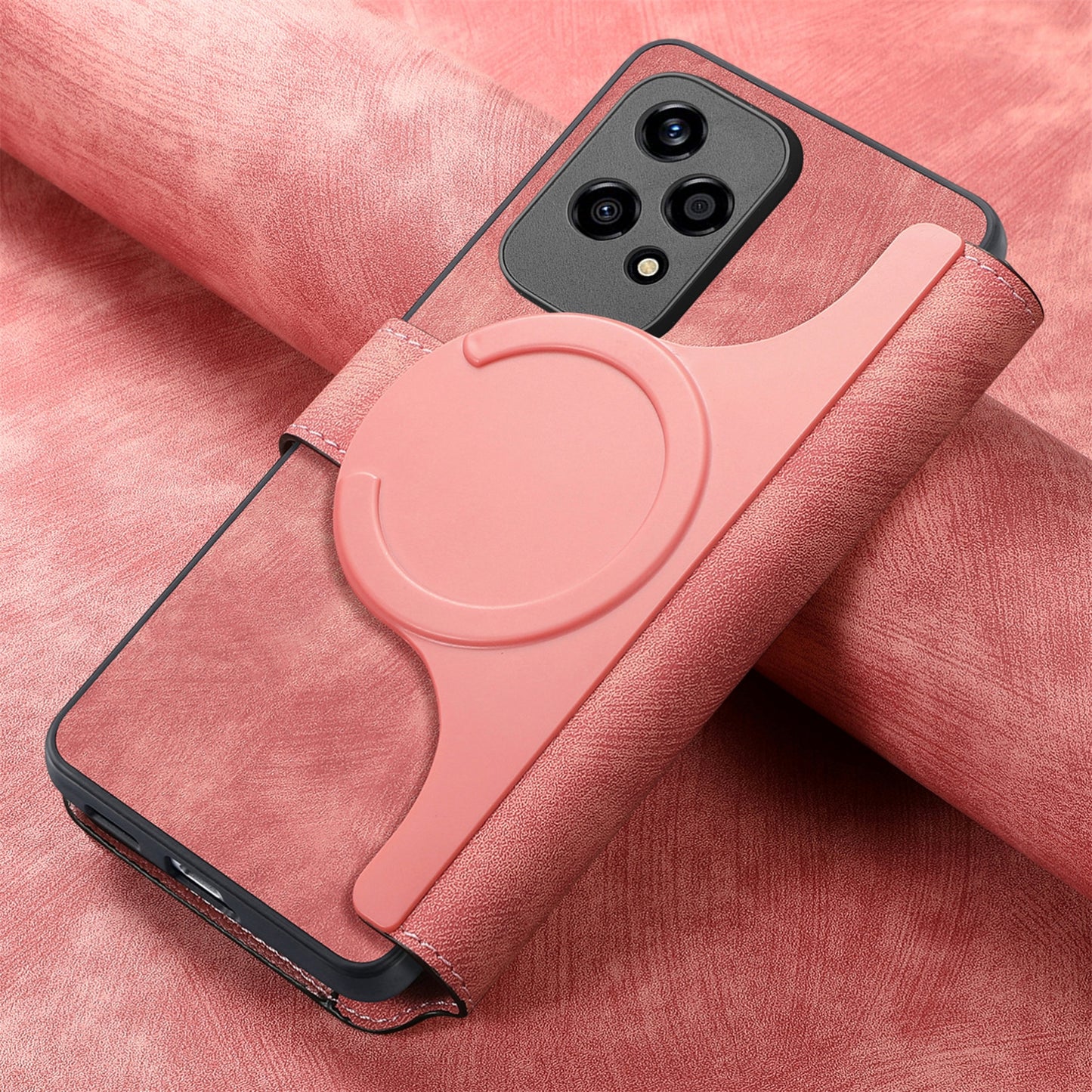 Honor 200 Lite Retro Leather Phone Case with Enhanced MagSafe Wireless Charging, RFID Anti-theft Protection, Kickstand & Magnetic Lock Wallet Cover