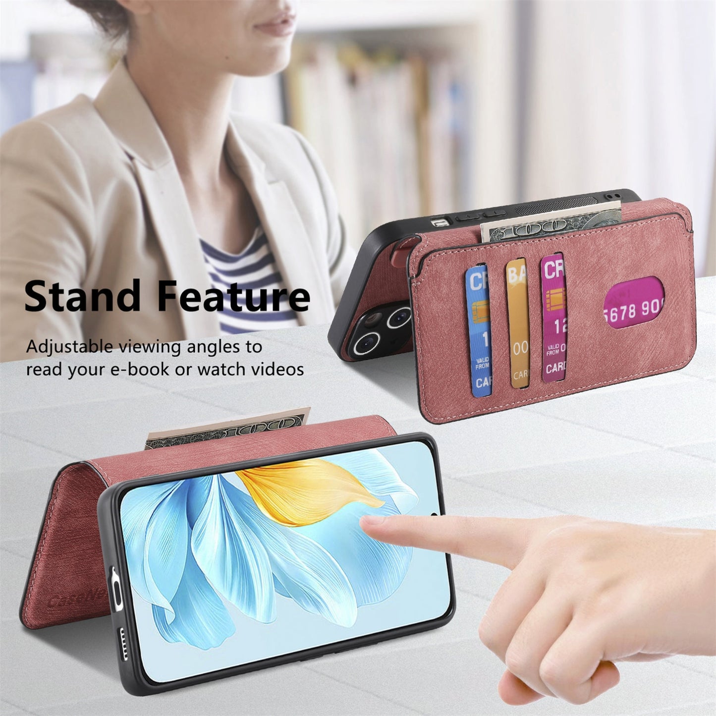 Honor 200 Lite Retro Leather Phone Case with Enhanced MagSafe Wireless Charging, RFID Anti-theft Protection, Kickstand & Magnetic Lock Wallet Cover