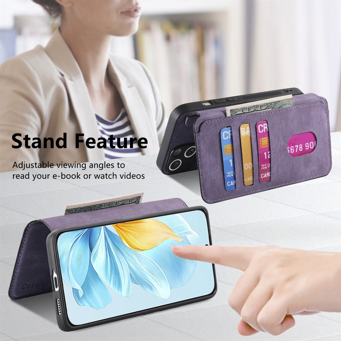 Honor 200 Lite Retro Leather Phone Case with Enhanced MagSafe Wireless Charging, RFID Anti-theft Protection, Kickstand & Magnetic Lock Wallet Cover