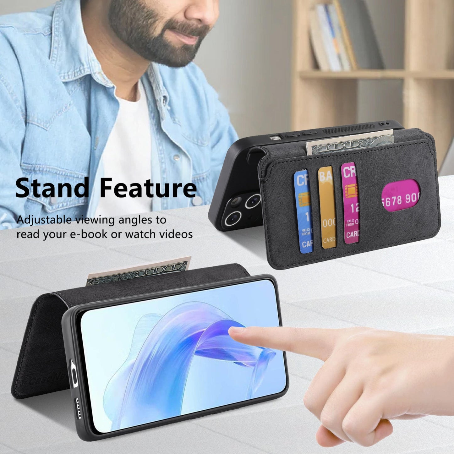 Honor 90 Lite Retro Leather Phone Case with Enhanced MagSafe Wireless Charging, RFID Anti-theft Protection, Kickstand & Magnetic Lock Wallet Cover