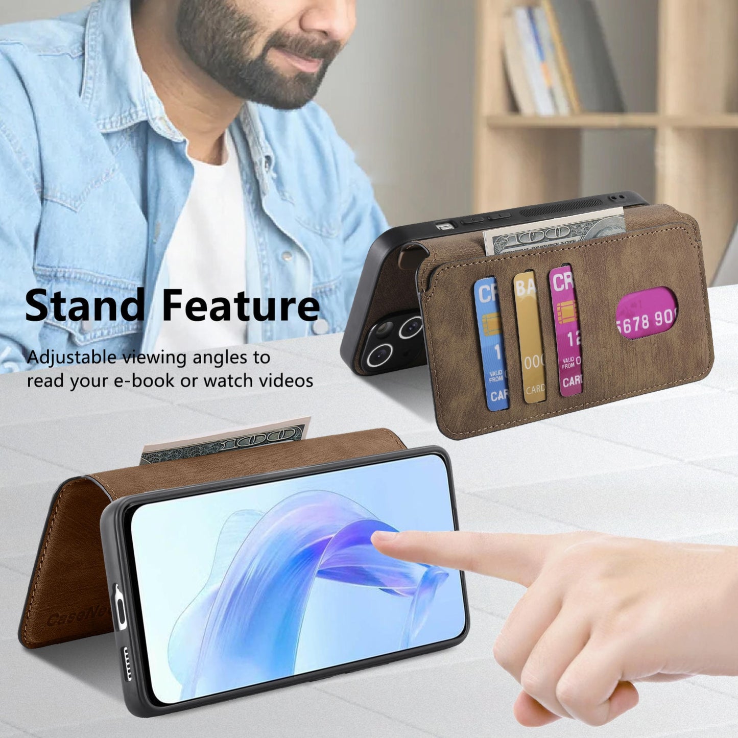 Honor 90 Lite Retro Leather Phone Case with Enhanced MagSafe Wireless Charging, RFID Anti-theft Protection, Kickstand & Magnetic Lock Wallet Cover