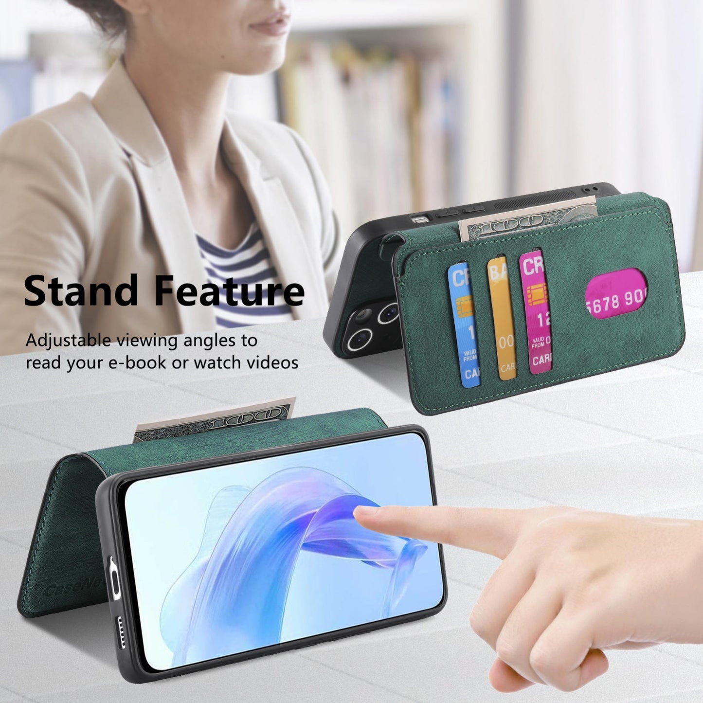 Honor 90 Lite Retro Leather Phone Case with Enhanced MagSafe Wireless Charging, RFID Anti-theft Protection, Kickstand & Magnetic Lock Wallet Cover