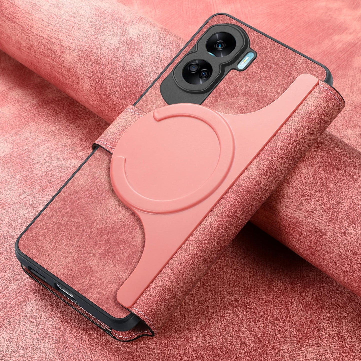 Honor 90 Lite Retro Leather Phone Case with Enhanced MagSafe Wireless Charging, RFID Anti-theft Protection, Kickstand & Magnetic Lock Wallet Cover
