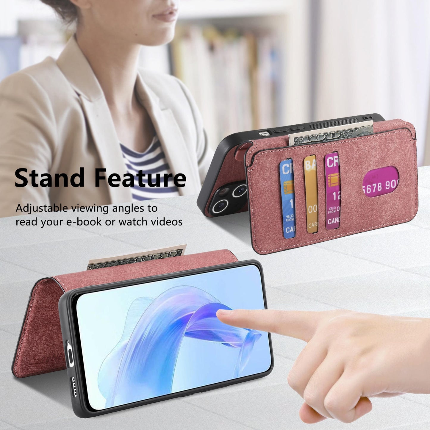 Honor 90 Lite Retro Leather Phone Case with Enhanced MagSafe Wireless Charging, RFID Anti-theft Protection, Kickstand & Magnetic Lock Wallet Cover