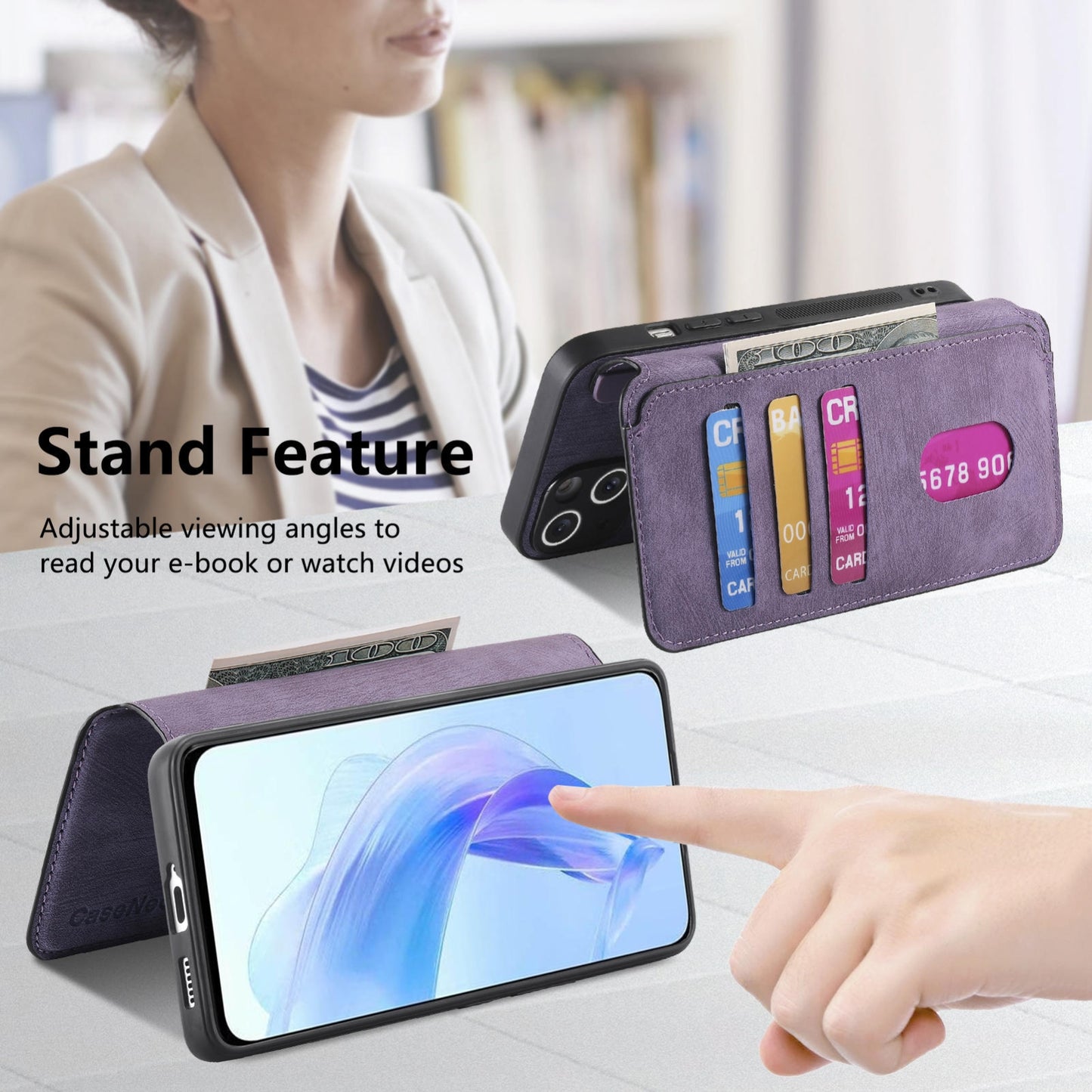 Honor 90 Lite Retro Leather Phone Case with Enhanced MagSafe Wireless Charging, RFID Anti-theft Protection, Kickstand & Magnetic Lock Wallet Cover