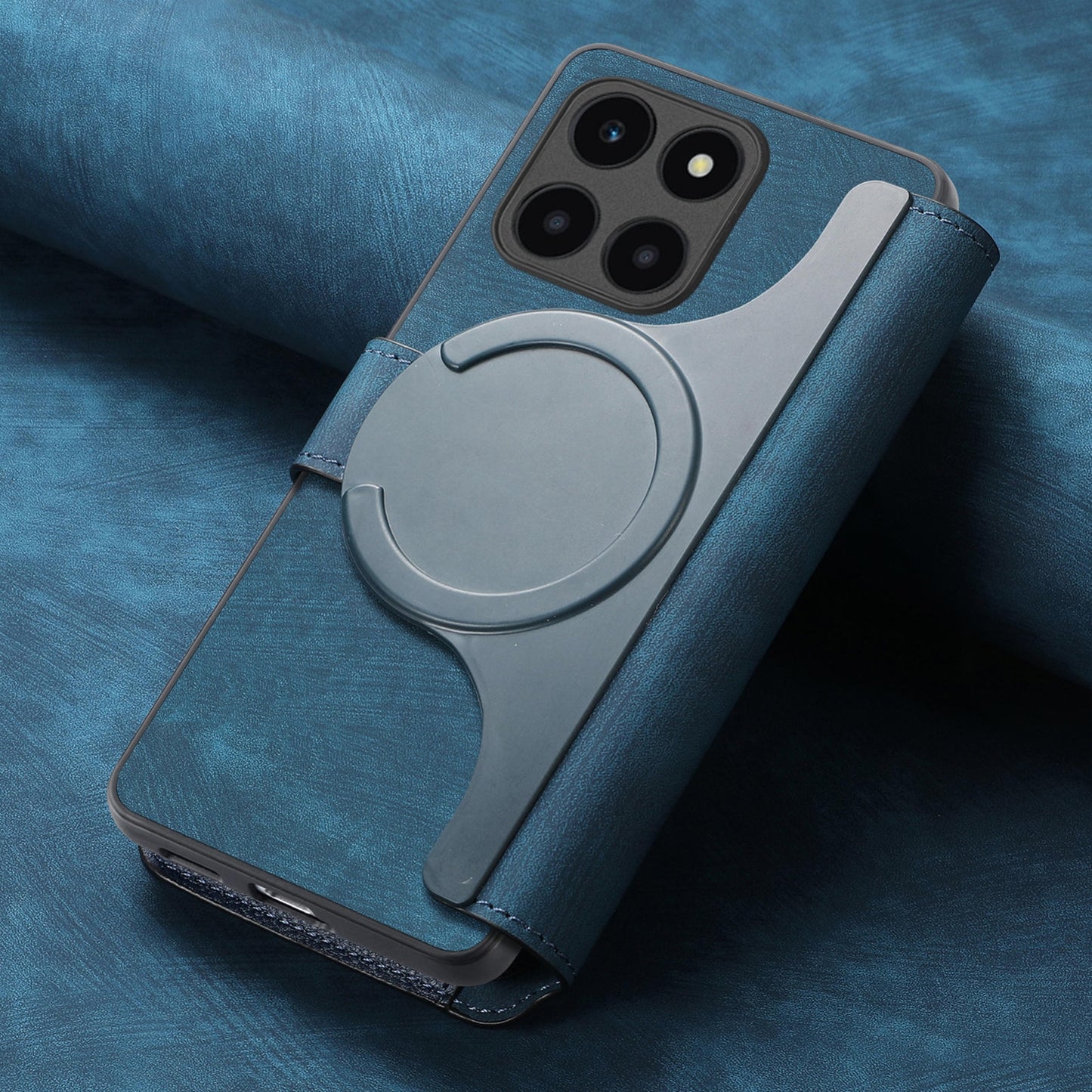 Honor X6a Retro Leather Phone Case with Enhanced MagSafe Wireless Charging, RFID Anti-theft Protection, Kickstand & Magnetic Lock Wallet Cover