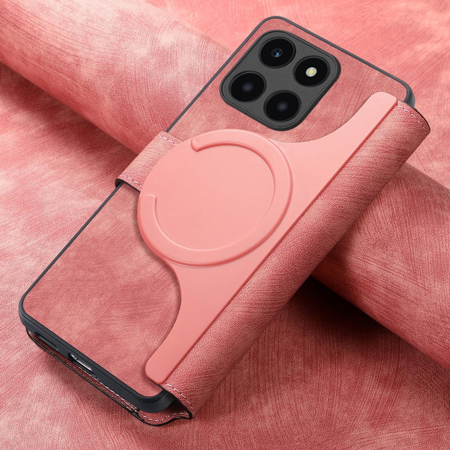 Honor X6a Retro Leather Phone Case with Enhanced MagSafe Wireless Charging, RFID Anti-theft Protection, Kickstand & Magnetic Lock Wallet Cover