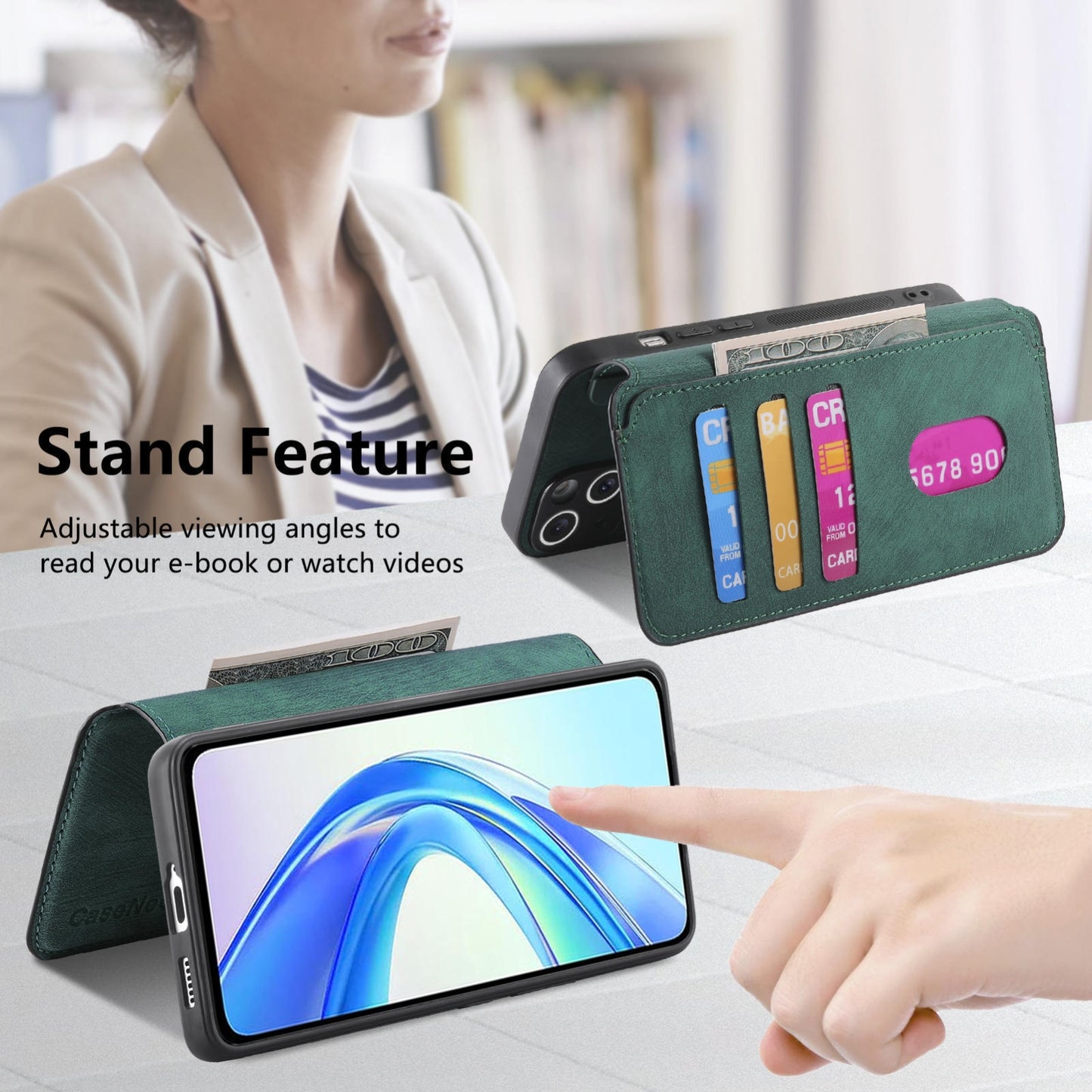 Honor X7b Retro Leather Phone Case with Enhanced MagSafe Wireless Charging, RFID Anti-theft Protection, Kickstand & Magnetic Lock Wallet Cover