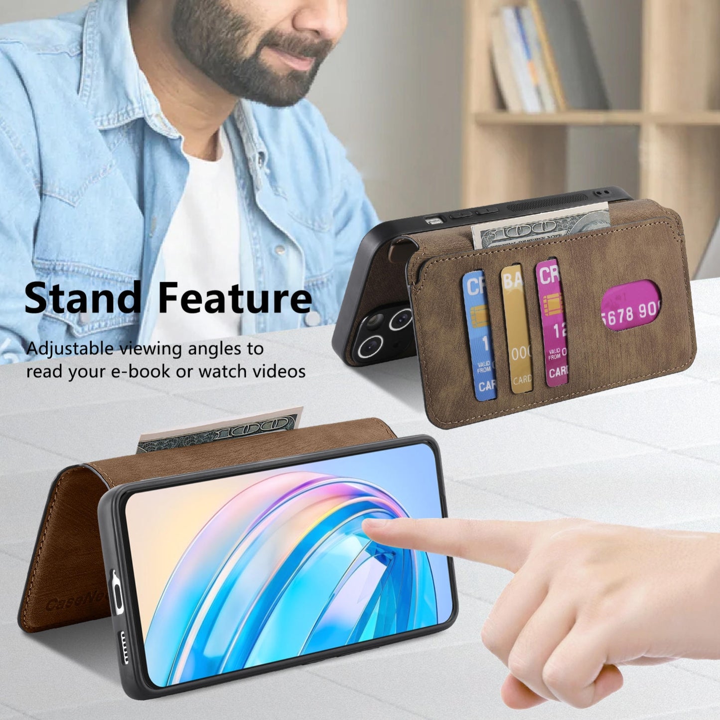 Honor X8a Retro Leather Phone Case with Enhanced MagSafe Wireless Charging, RFID Anti-theft Protection, Kickstand & Magnetic Lock Wallet Cover