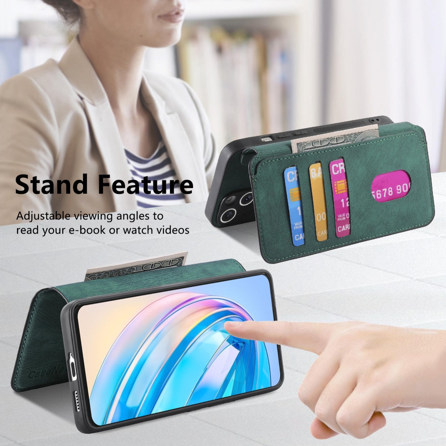 Honor X8a Retro Leather Phone Case with Enhanced MagSafe Wireless Charging, RFID Anti-theft Protection, Kickstand & Magnetic Lock Wallet Cover