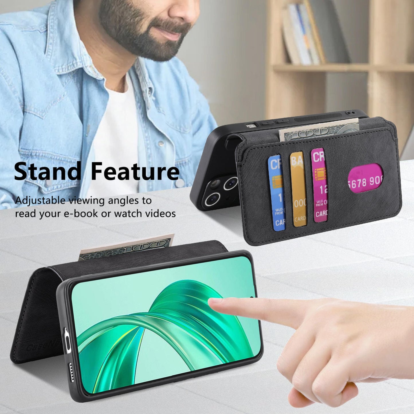 Honor X8b Retro Leather Phone Case with Enhanced MagSafe Wireless Charging, RFID Anti-theft Protection, Kickstand & Magnetic Lock Wallet Cover