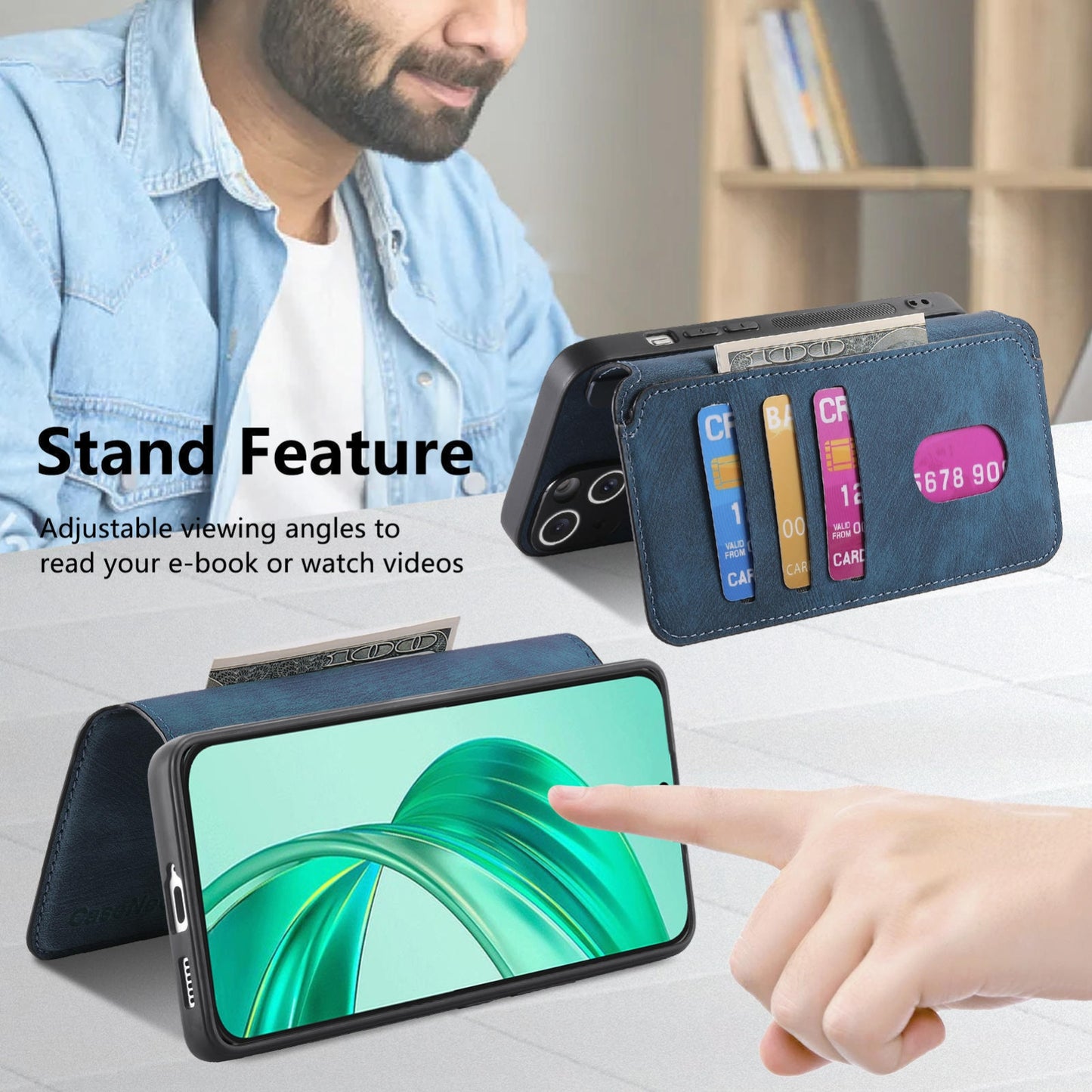 Honor X8b Retro Leather Phone Case with Enhanced MagSafe Wireless Charging, RFID Anti-theft Protection, Kickstand & Magnetic Lock Wallet Cover