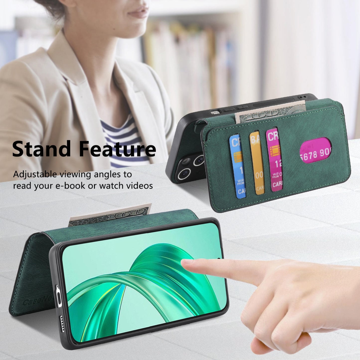 Honor X8b Retro Leather Phone Case with Enhanced MagSafe Wireless Charging, RFID Anti-theft Protection, Kickstand & Magnetic Lock Wallet Cover