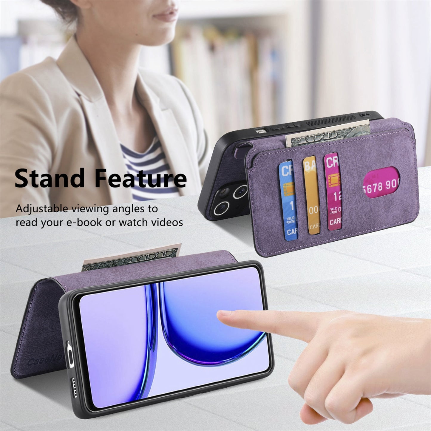 Realme C53 Retro Leather Phone Case with Enhanced MagSafe Wireless Charging, RFID Anti-theft Protection, Kickstand & Magnetic Lock Wallet Cover