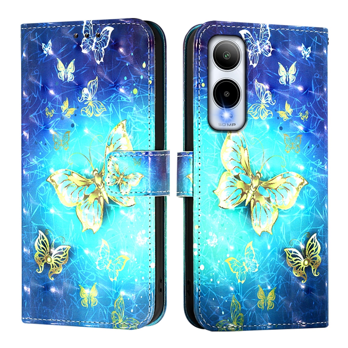 Cricket Icon 6 Leather Flip Phone Case with 3D Painted Design, Card Holder, Wallet & Stand Function - Durable Protection & Easy Access