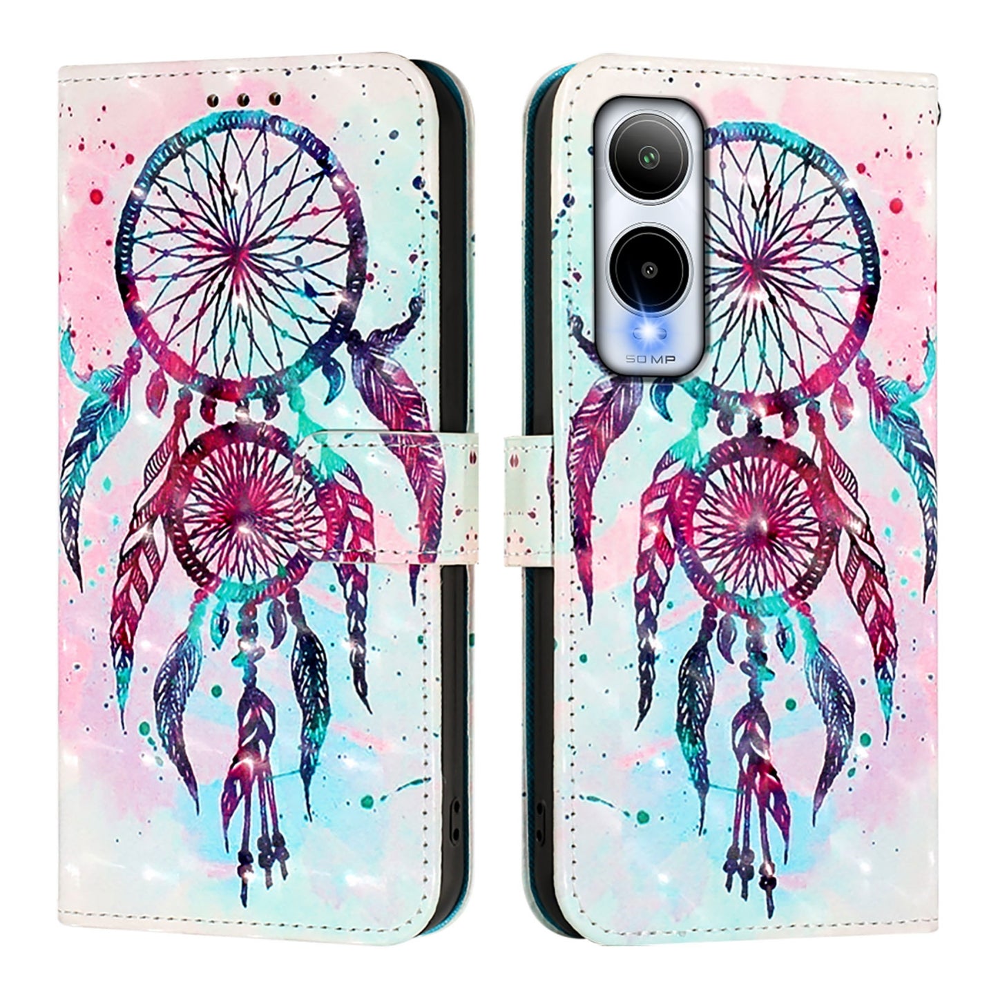 Cricket Icon 6 Leather Flip Phone Case with 3D Painted Design, Card Holder, Wallet & Stand Function - Durable Protection & Easy Access