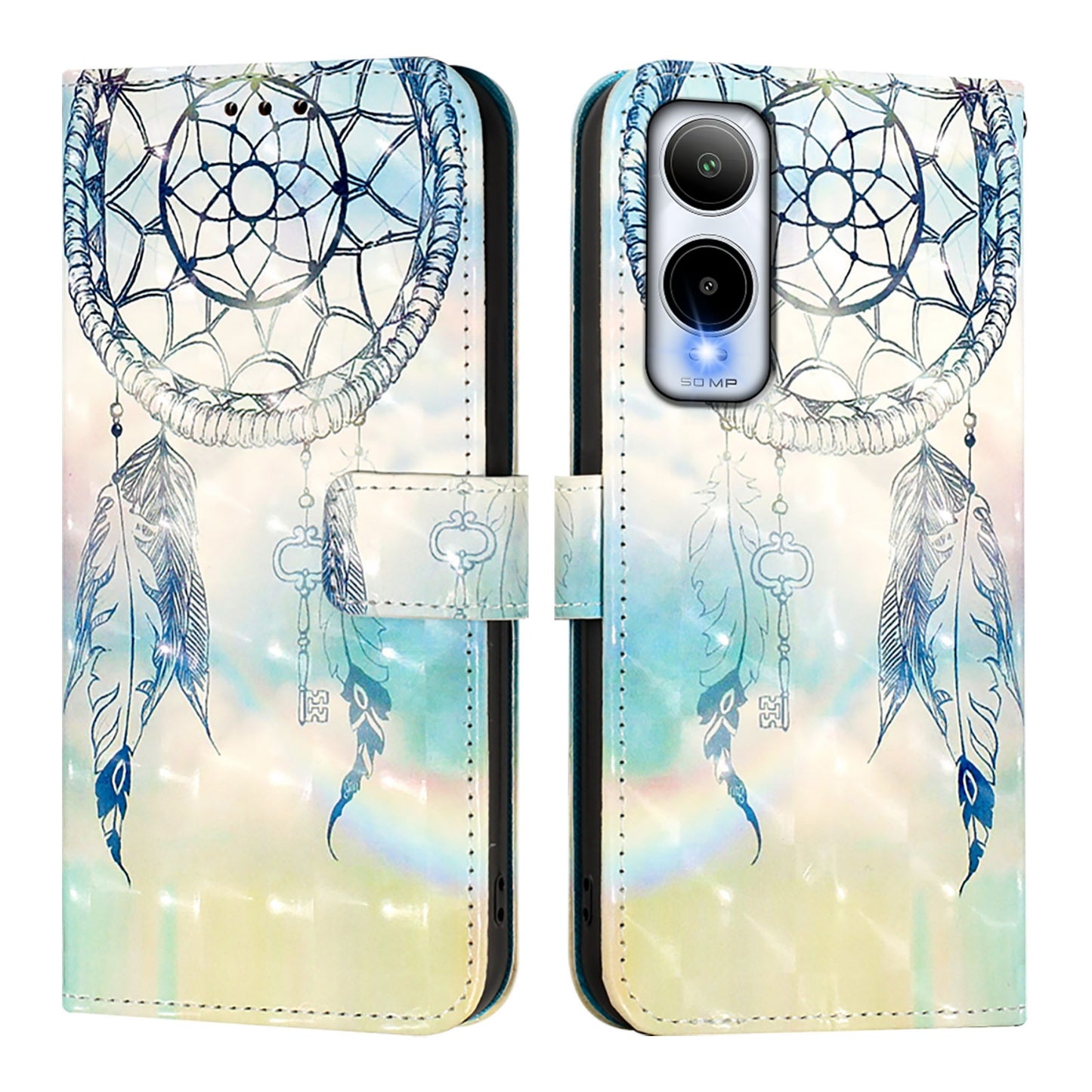 Cricket Icon 6 Leather Flip Phone Case with 3D Painted Design, Card Holder, Wallet & Stand Function - Durable Protection & Easy Access